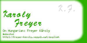 karoly freyer business card